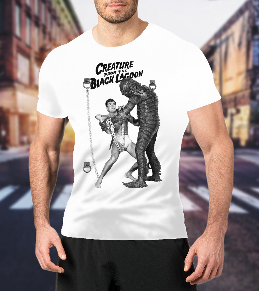 Creature From The Black Lagoon Chain Wrestling Scene T-Shirt