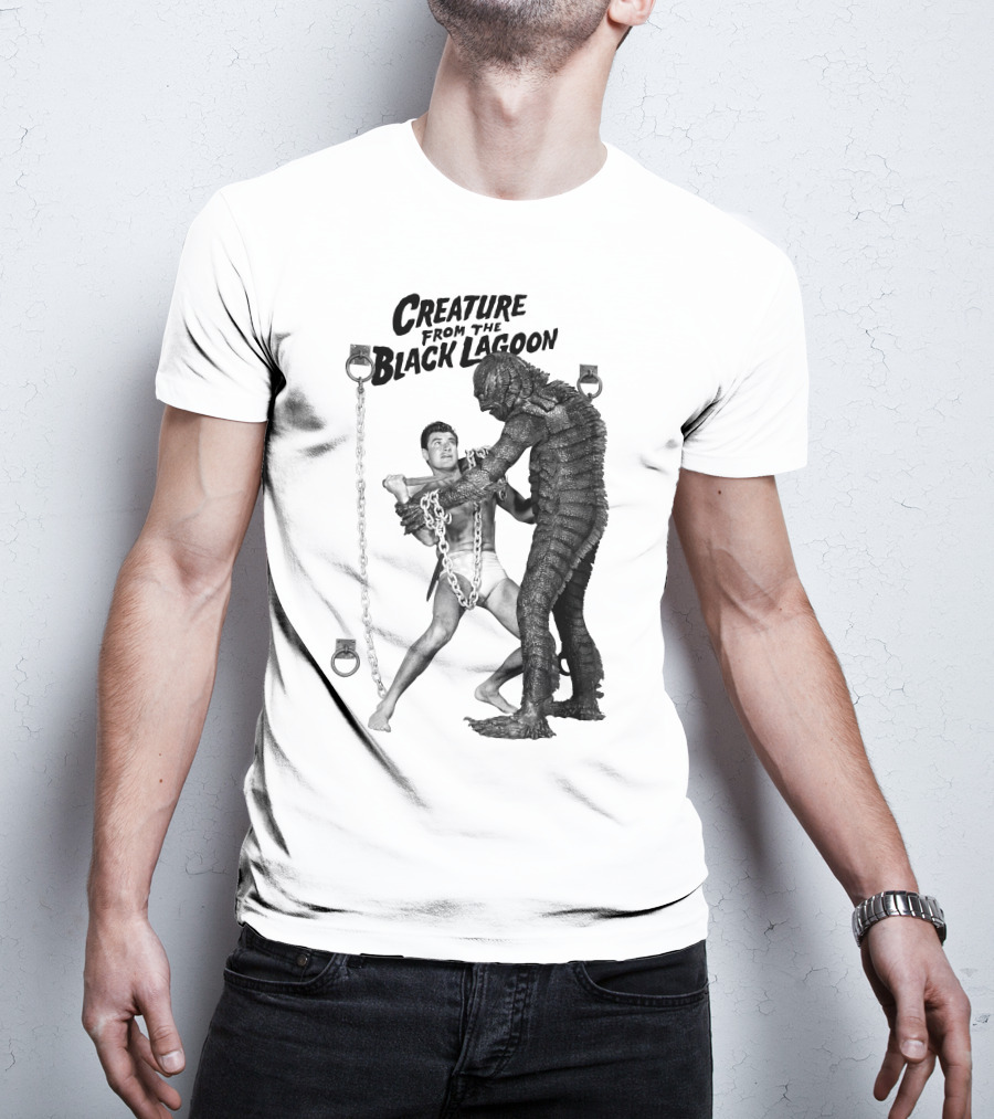 Creature From The Black Lagoon Chain Wrestling Scene T-Shirt