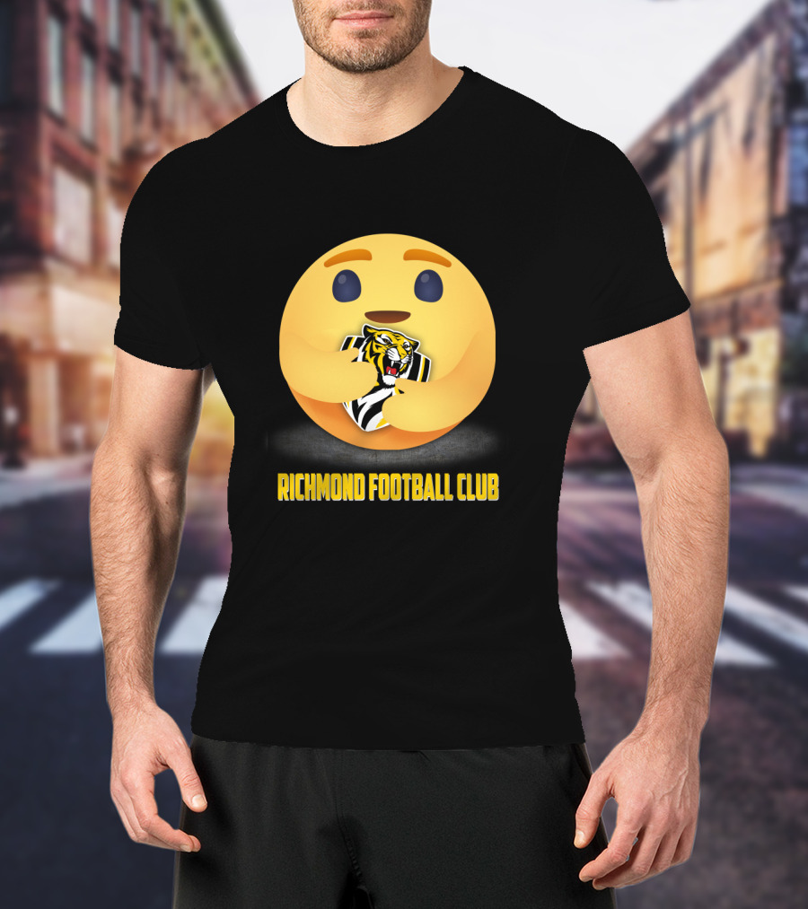 Richmond Football Club Emoji Tiger Hug T-Shirt