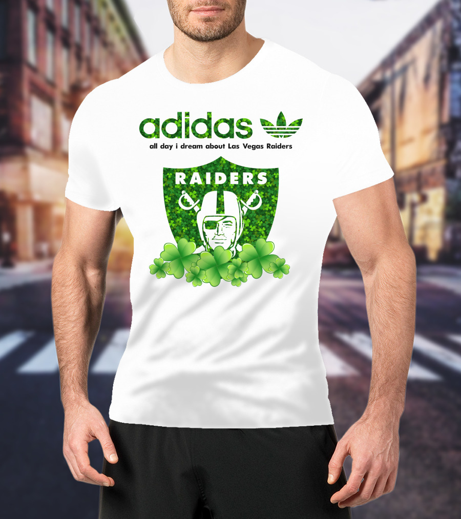 All Day I Dream About Las Vegas Raiders Shamrock Badge T-Shirt