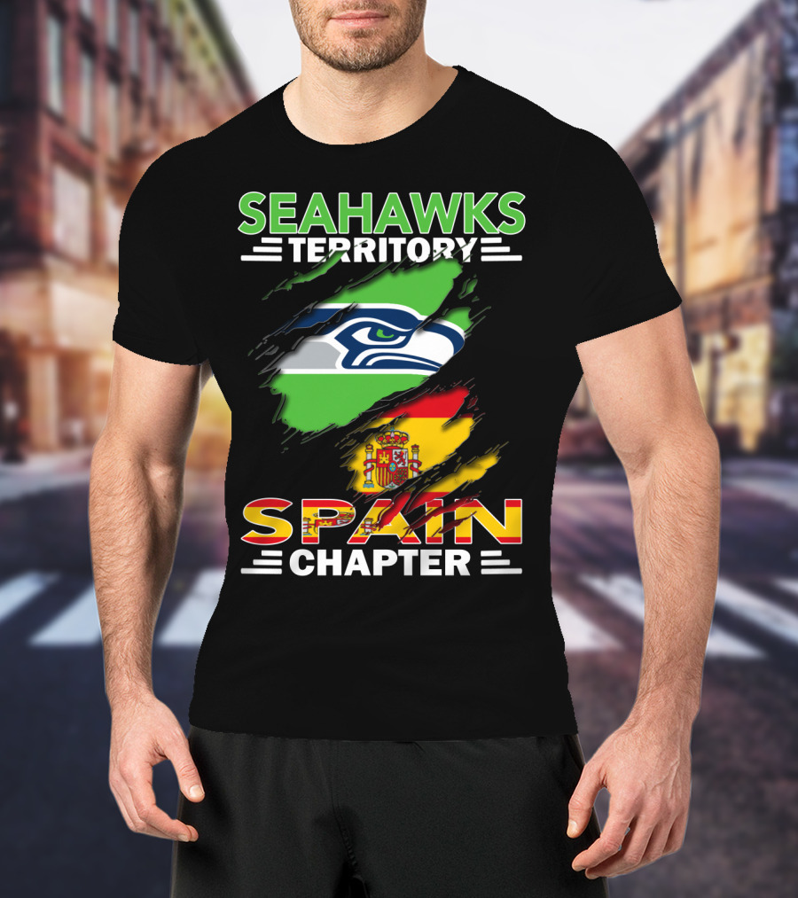 Seahawks Territory Spain Chapter Flag Logo Mix T-Shirt