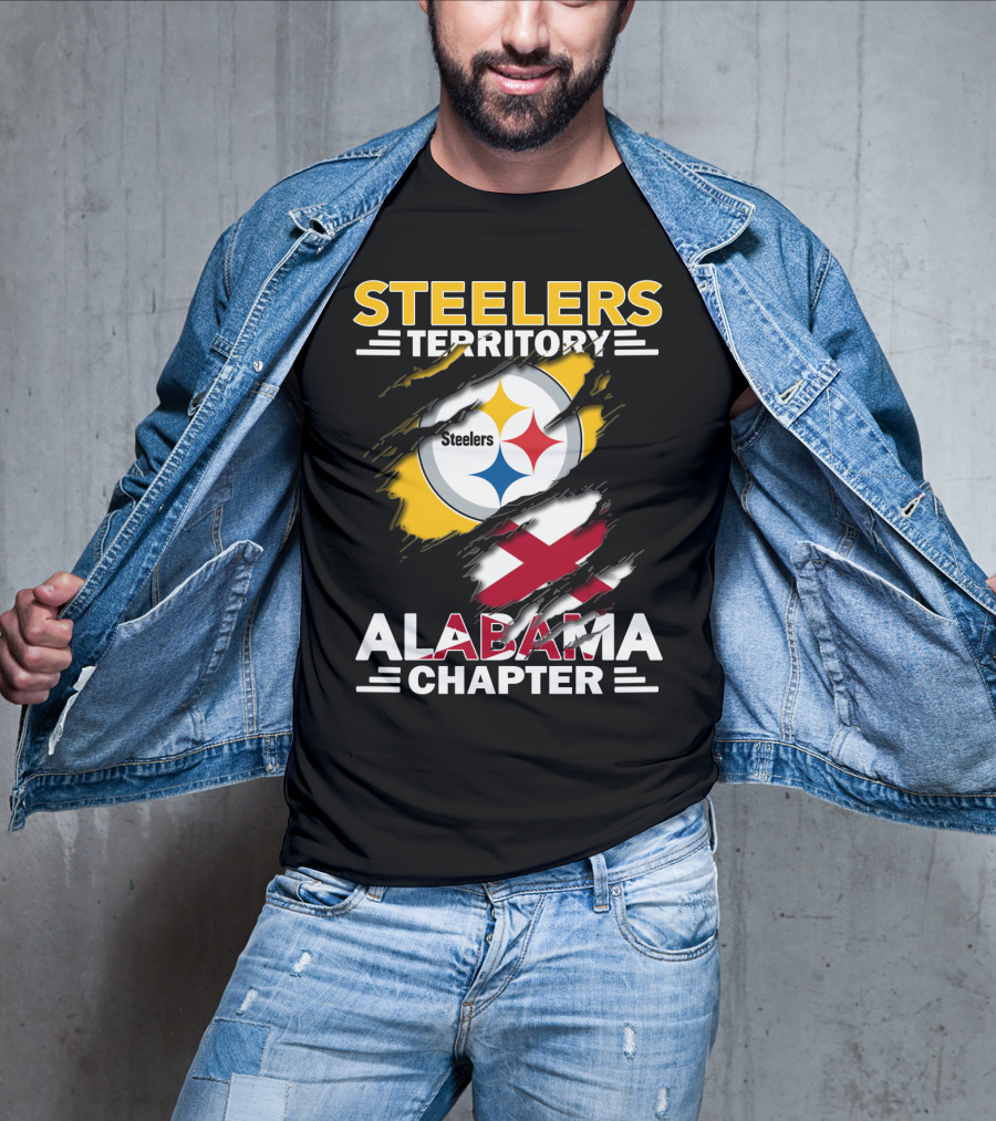 Steelers Territory Alabama Chapter Steelers Logo And Flag T-Shirt