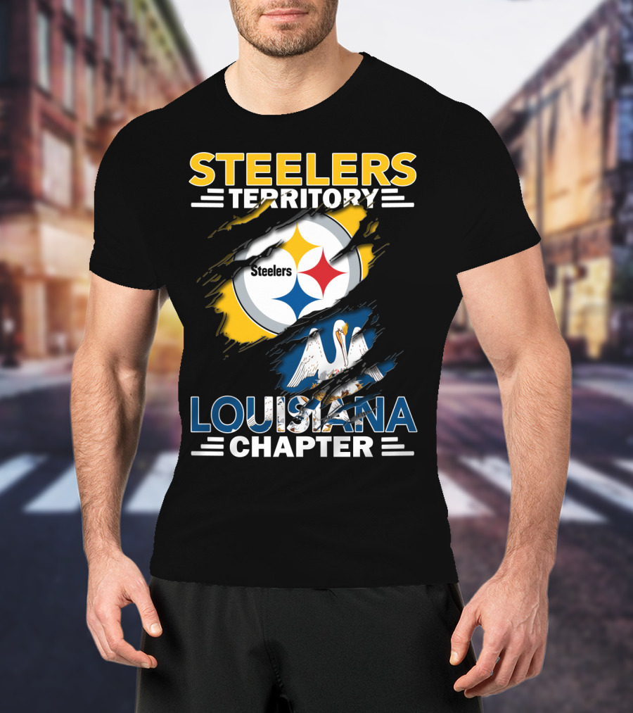 Steelers Territory Louisiana Chapter Steelers Logo Pelican Symbol T-Shirt