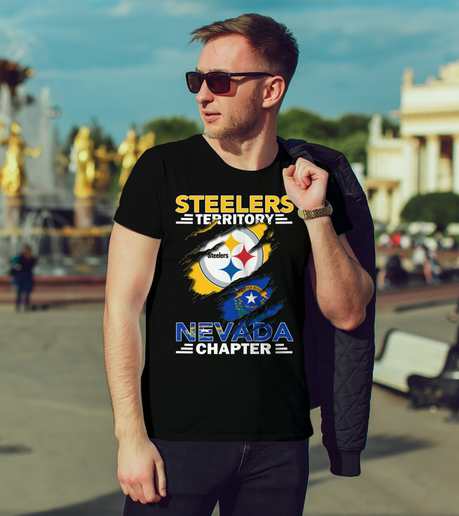 STEELERS TERRITORY Nevada Chapter Battle Born Flag T-Shirt