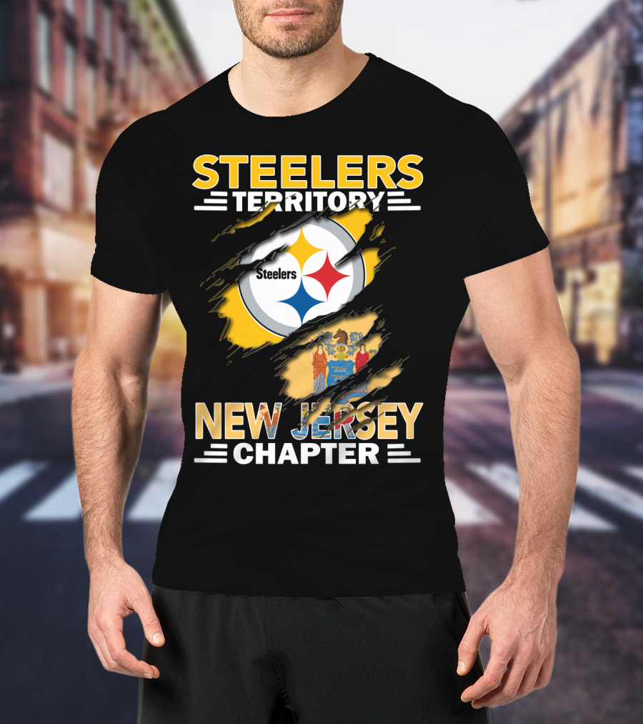 Steelers Territory New Jersey Chapter Steelers Logo With State Flag T-Shirt
