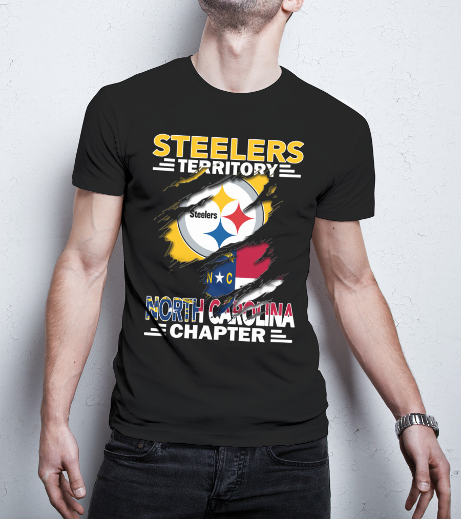 Steelers Territory North Carolina Chapter Steelers Logo Nc Flag T-Shirt