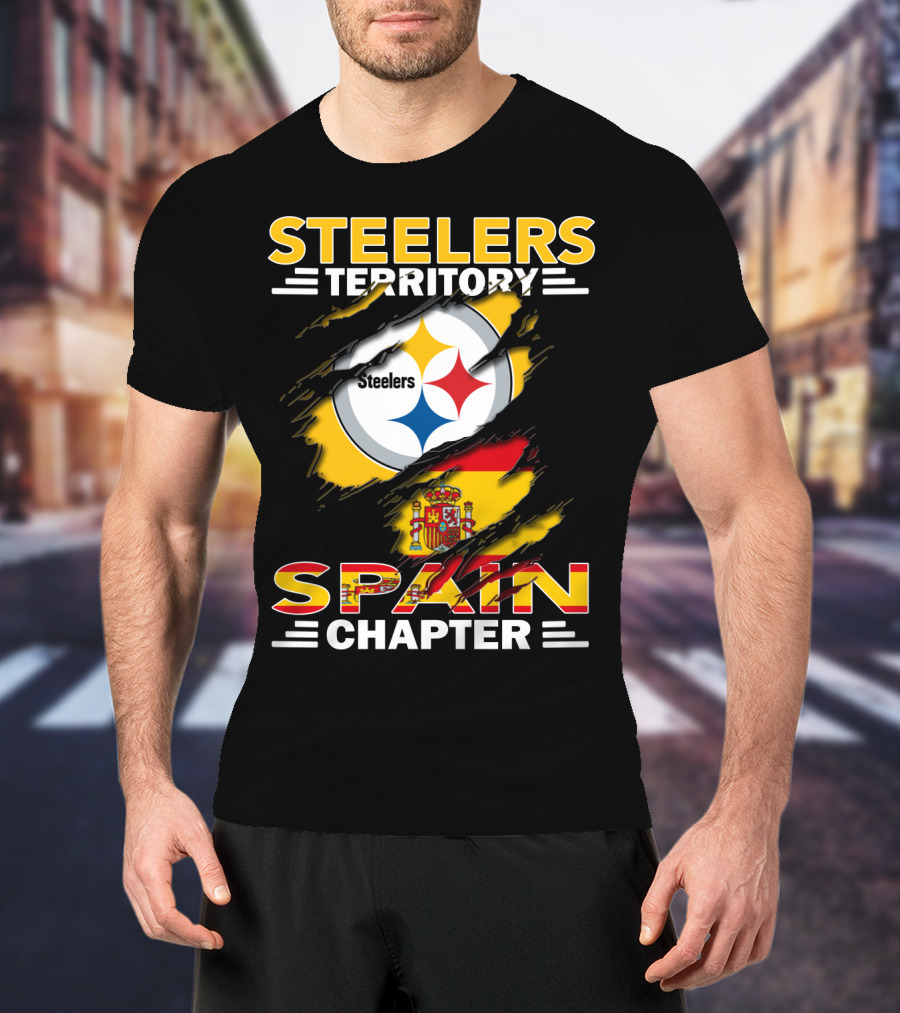 Steelers Territory Spain Chapter Nfl Fan Flag T-Shirt