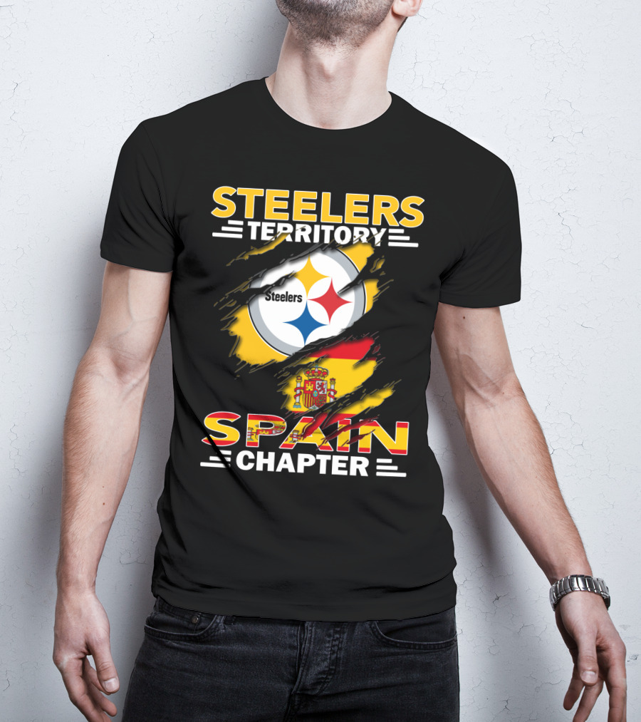 Steelers Territory Spain Chapter Nfl Fan Flag T-Shirt
