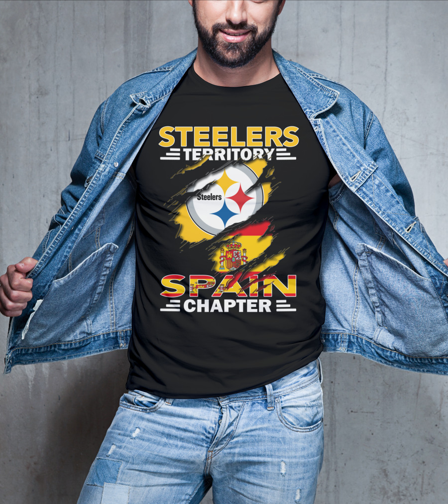Steelers Territory Spain Chapter Nfl Fan Flag T-Shirt