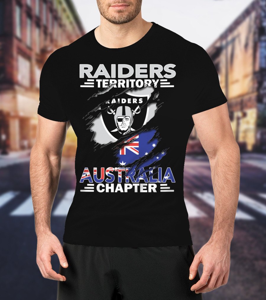 Raiders Territory Australia Chapter Raiders Logo And Australian Flag T-Shirt
