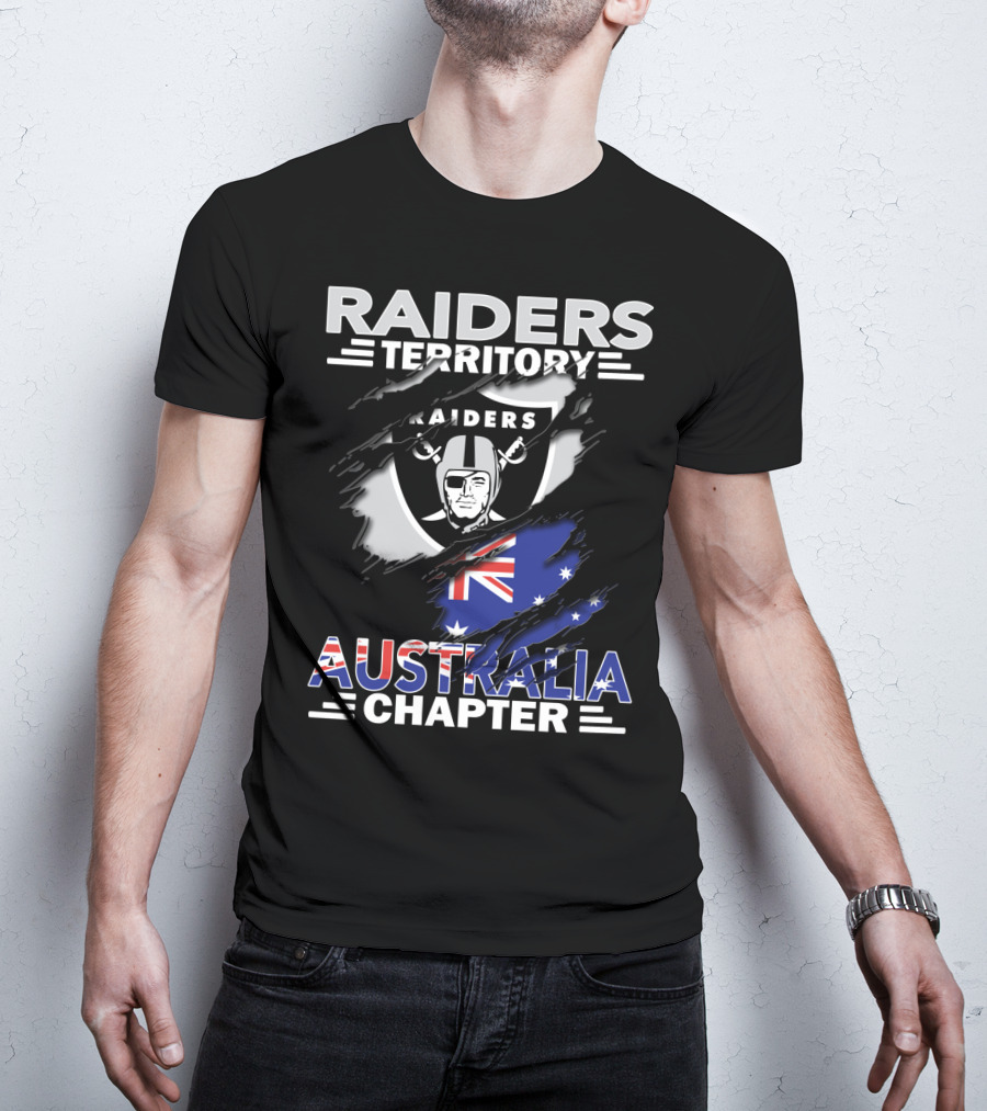 Raiders Territory Australia Chapter Raiders Logo And Australian Flag T-Shirt
