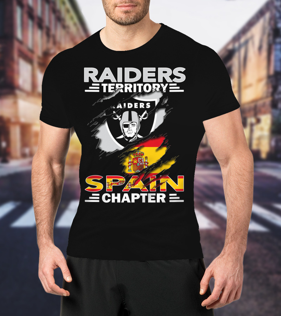 Raiders Territory Spain Chapter Nfl Flag T-Shirt