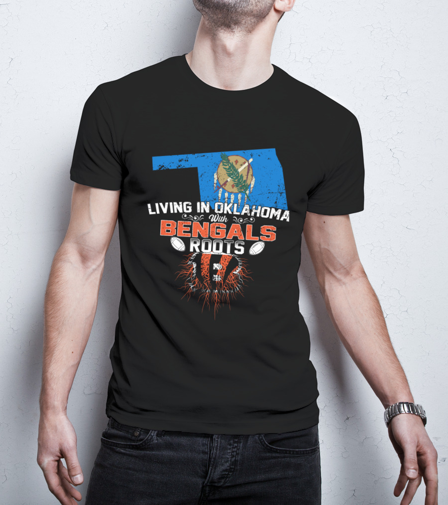 Living In Oklahoma With Bengals Roots State Football Heritage Iconic T-Shirt