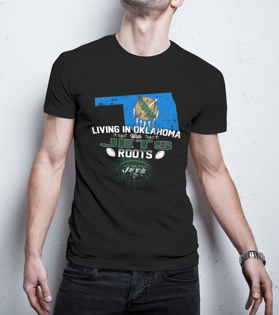 Oklahoma Pride Meets Jets Heritage With Football Flair T-Shirt