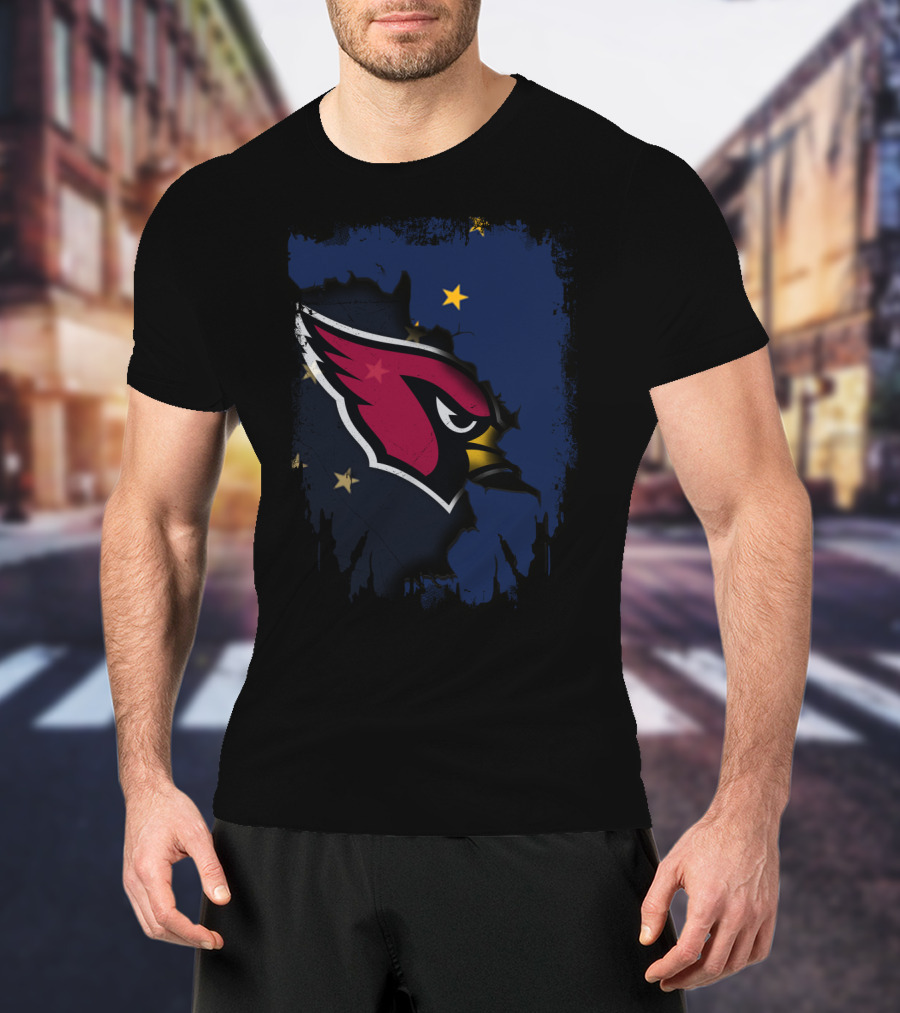 Alaska Flag With Cardinals Logo Together T-Shirt