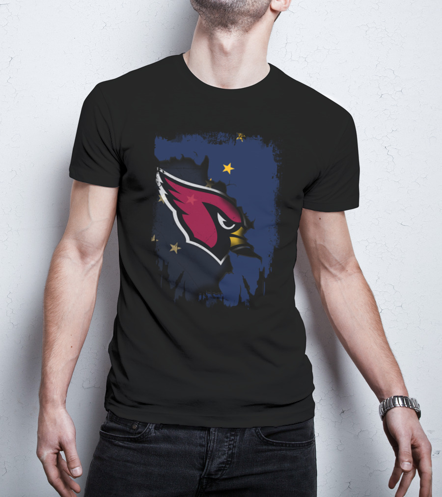 Alaska Flag With Cardinals Logo Together T-Shirt