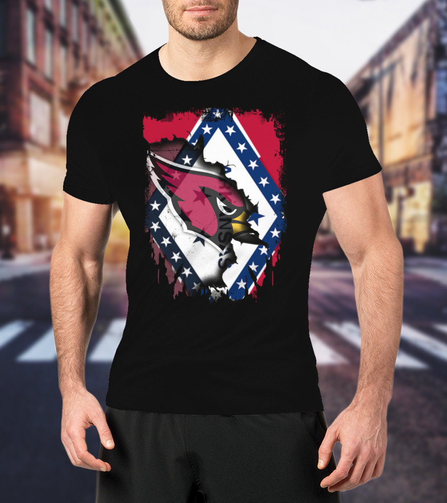 Together Arkansas Cardinals Flag Fusion T-Shirt