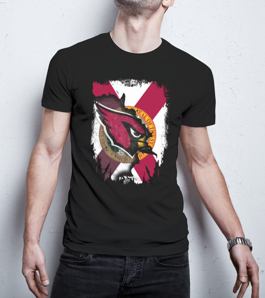 Florida State Flag With Cardinals Logo Fusion T-Shirt