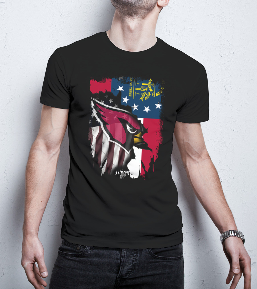 Georgia State Flag With Cardinals Logo Integration T-Shirt