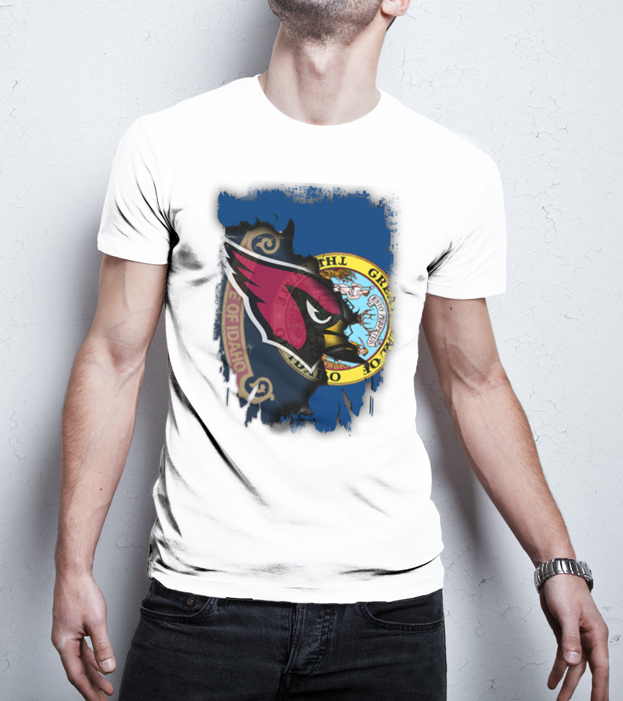 Idaho State Pride With Cardinals Football Emblem Fusion T-Shirt