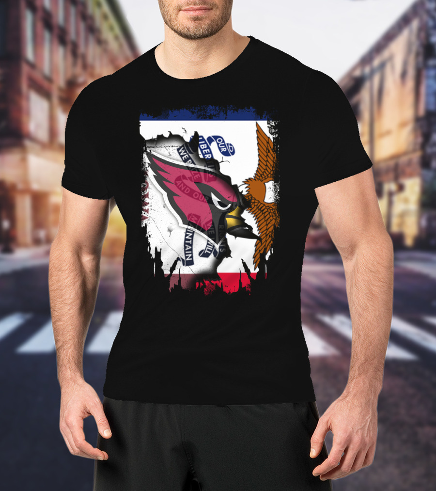 Together Iowa Flag And Cardinals With Eagle T-Shirt