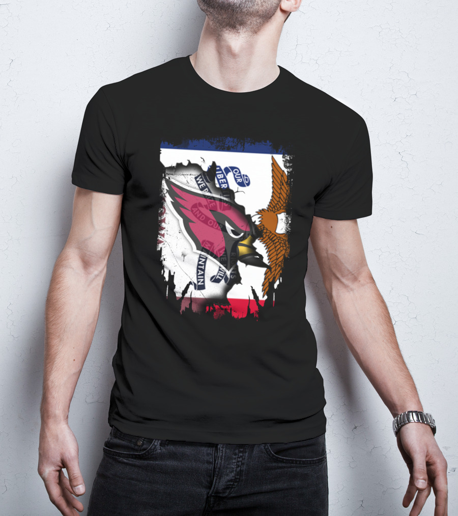 Together Iowa Flag And Cardinals With Eagle T-Shirt