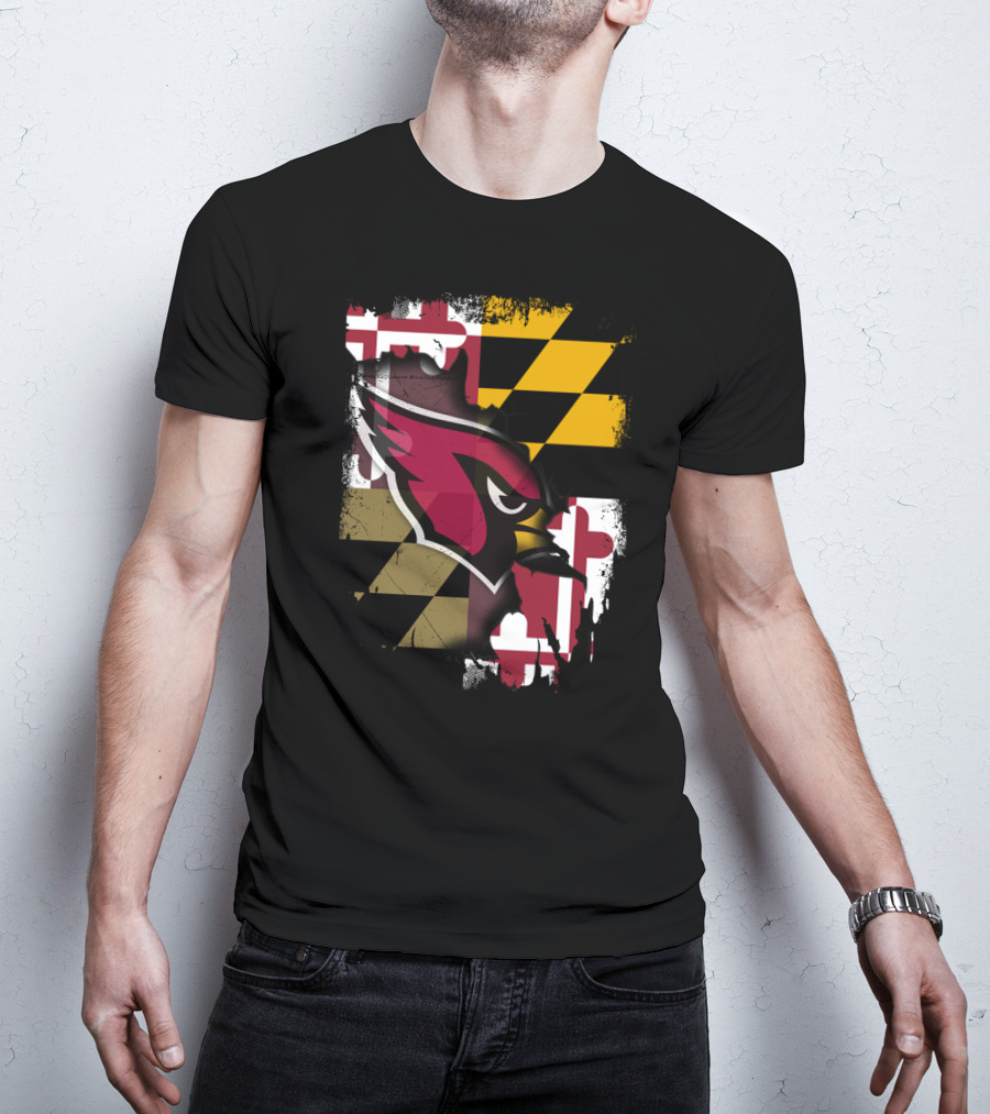 Together Maryland Cardinals With Maryland Flag Background T-Shirt