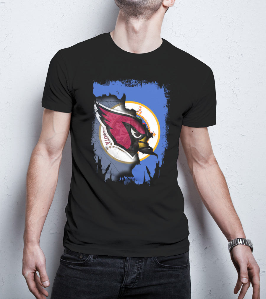 Together Minnesota State Emblem With Cardinals Logo Collaboration T-Shirt