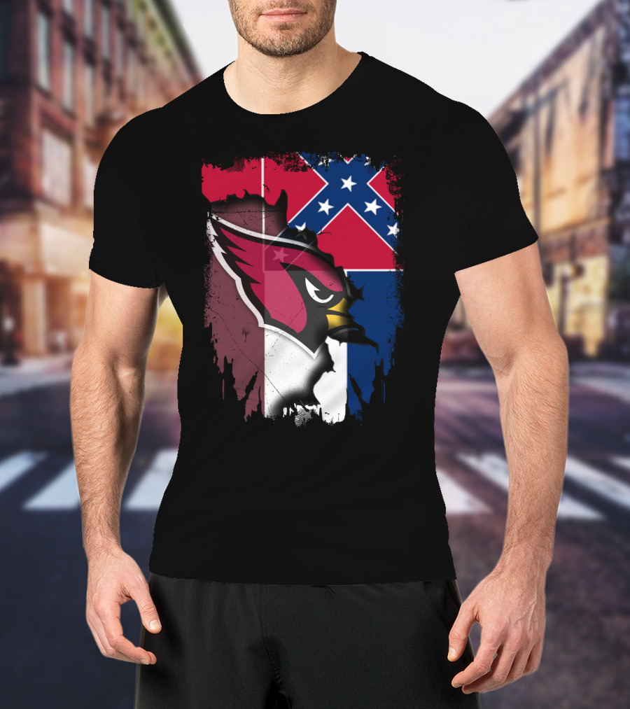 Together Mississippi Cardinal Emblem And Flag T-Shirt