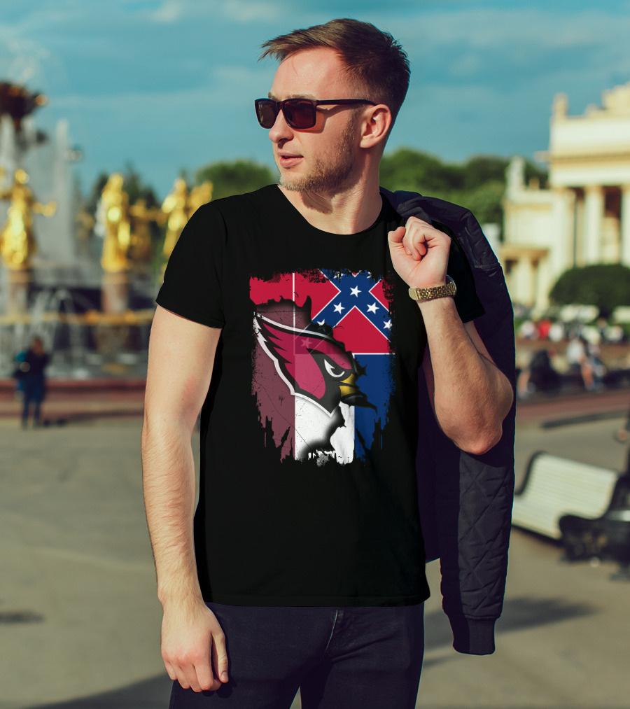 Together Mississippi Cardinal Emblem And Flag T-Shirt