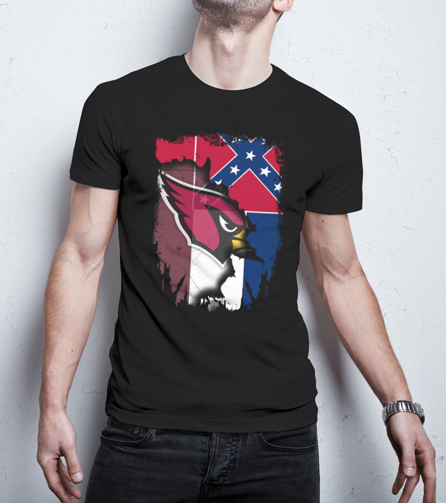 Together Mississippi Cardinal Emblem And Flag T-Shirt