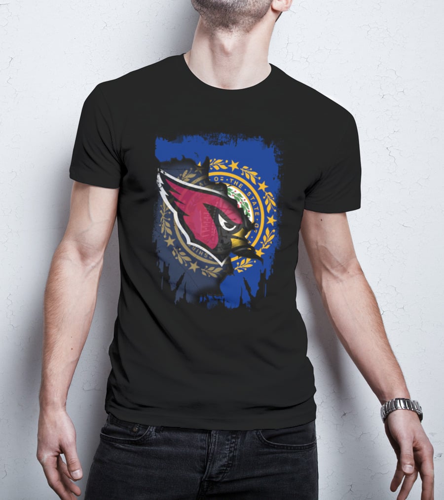 New Hampshire State Seal With Cardinals Logo Together T-Shirt