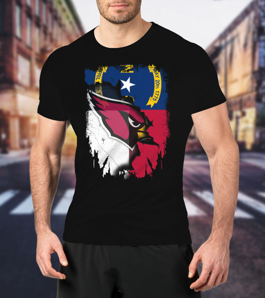 Together North Carolina Cardinal Logo In State Flag Colors T-Shirt