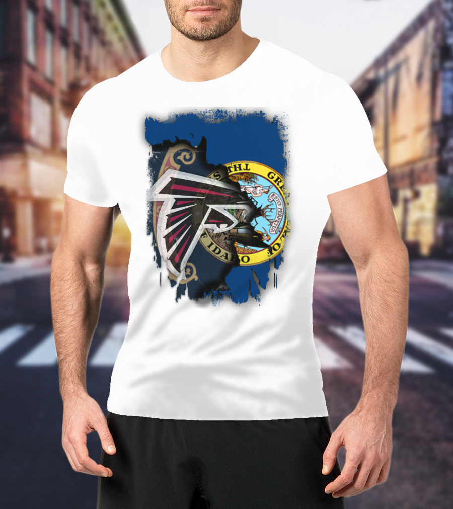 Idaho State Emblem Intertwined With Falcons Sports T-Shirt