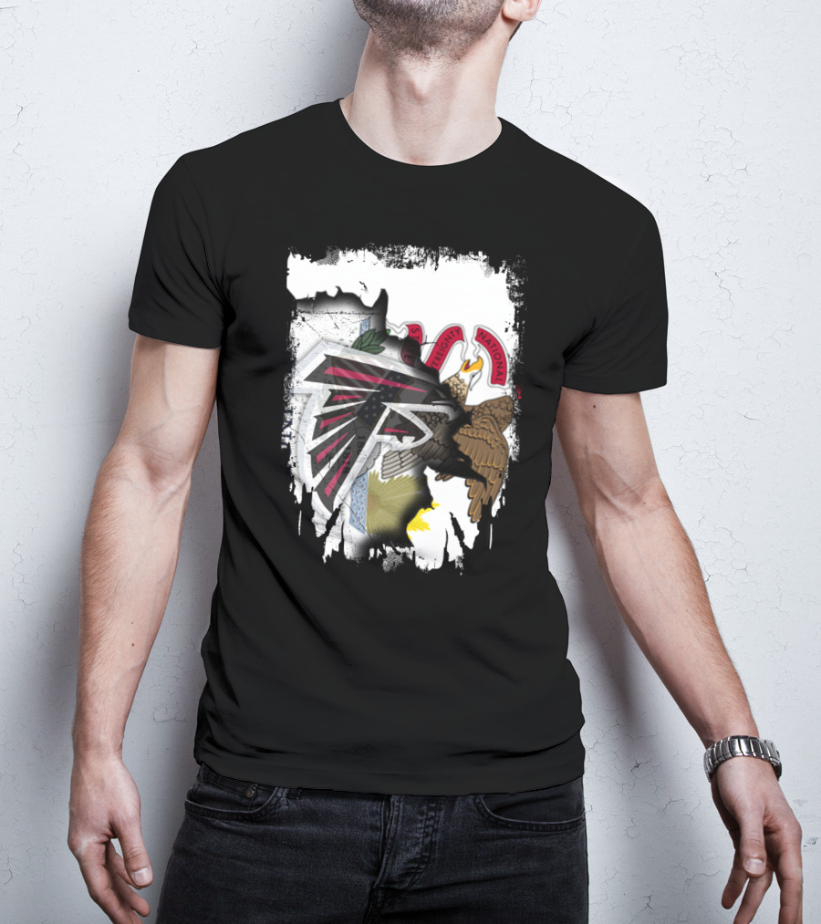 Illinois State Flag And Falcons Logo Unity T-Shirt