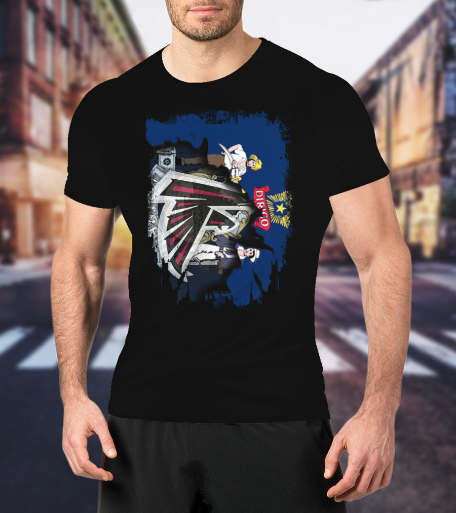 Maine State Seal With Atlanta Falcons Logo Integration T-Shirt
