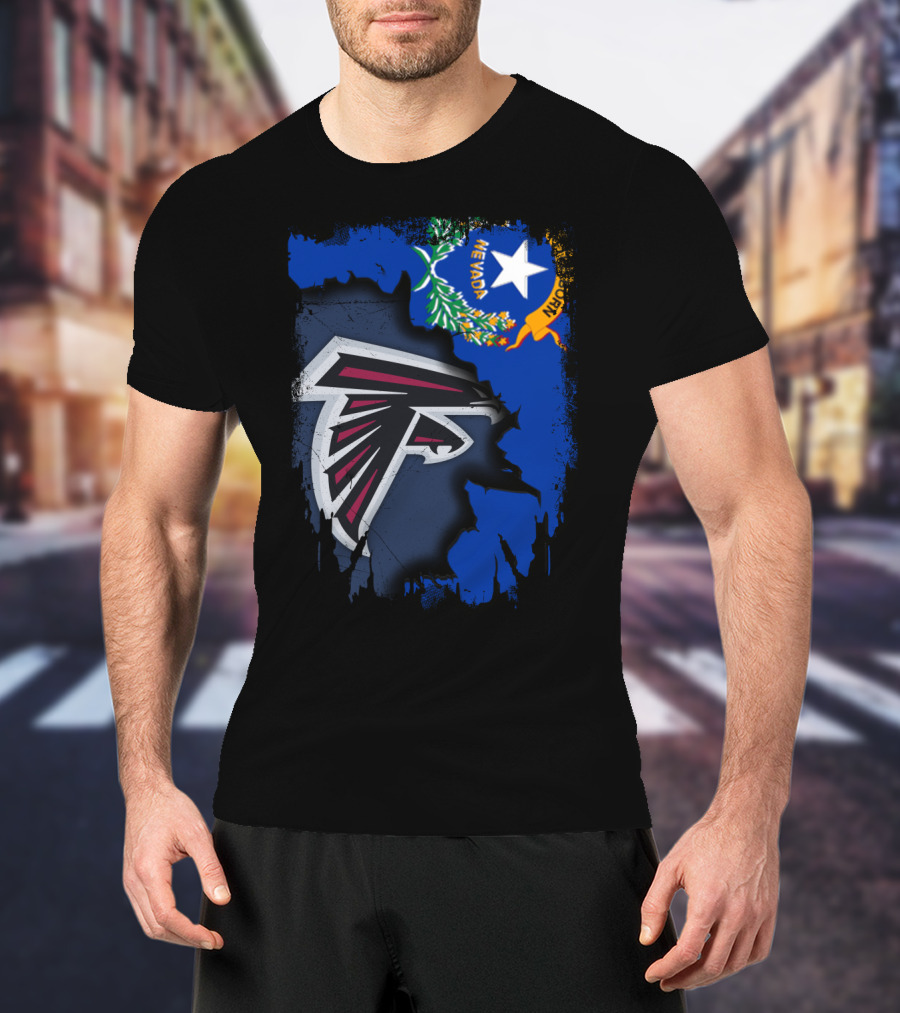 Nevada State Flag With Falcons Logo Integration T-Shirt