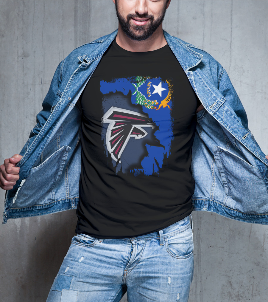 Nevada State Flag With Falcons Logo Integration T-Shirt