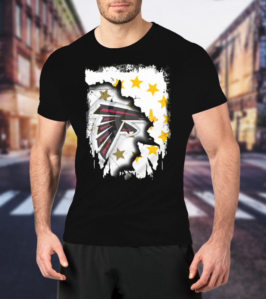 Rhode Island Stars With Falcons Logo Blended T-Shirt