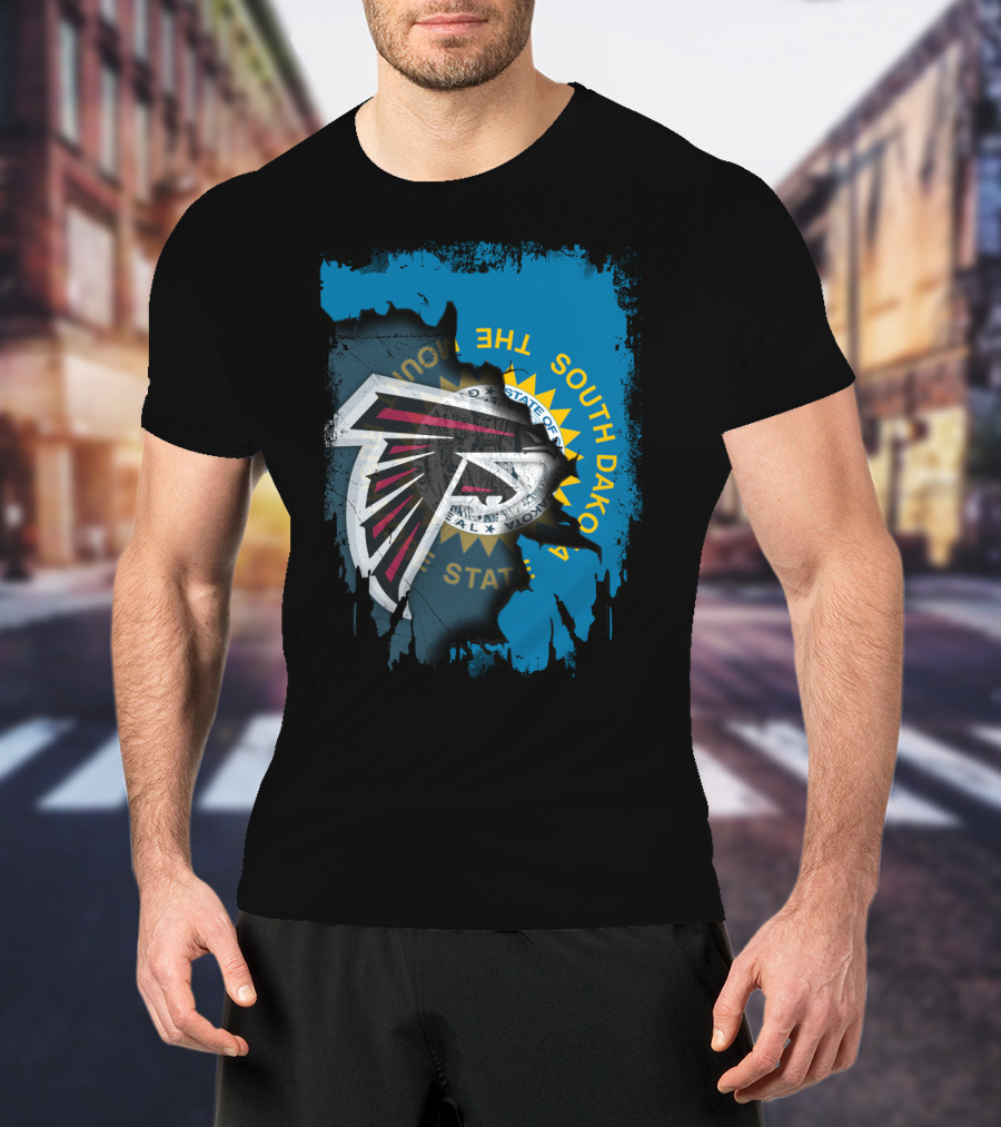 South Dakota Strong With Falcons Emblem And State Seal T-Shirt