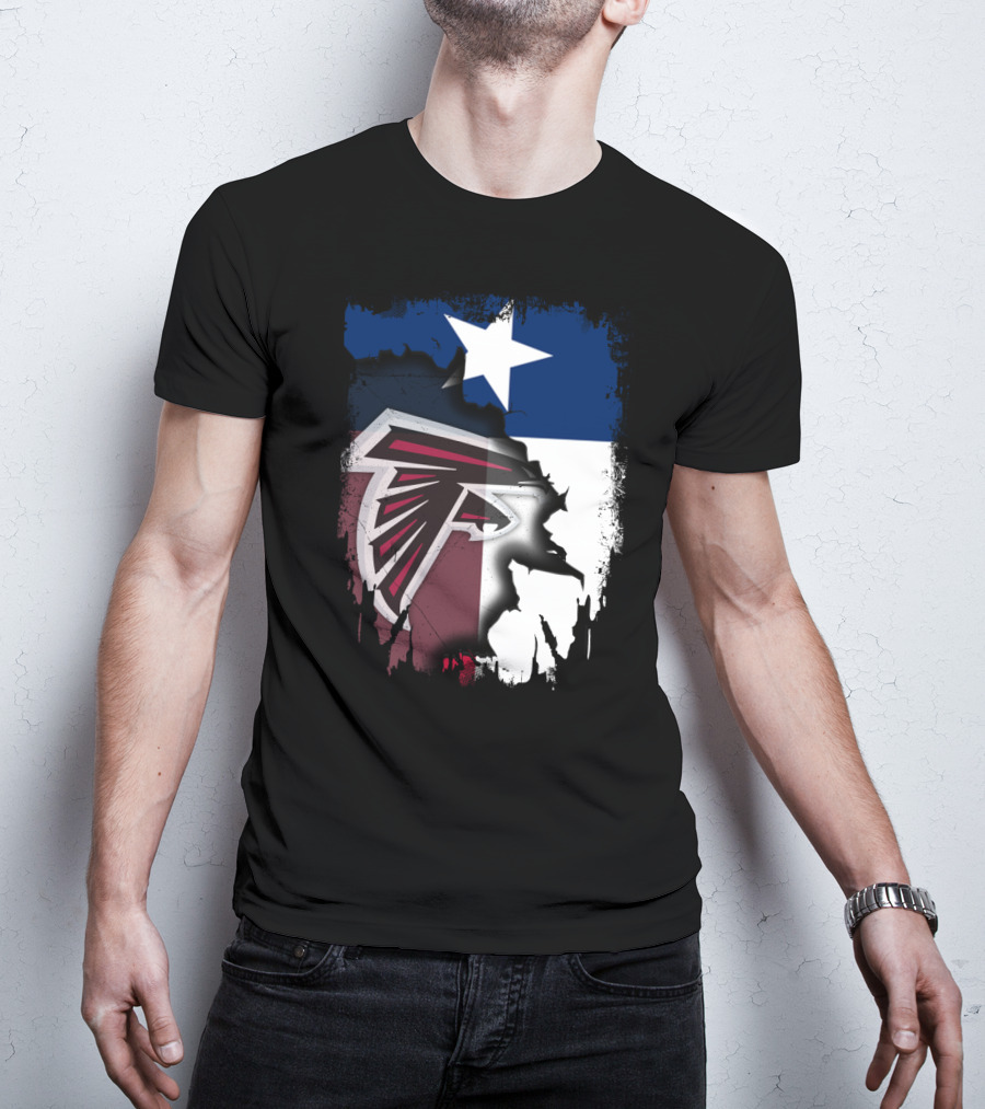Texas State Flag Combined With Atlanta Falcons T-Shirt