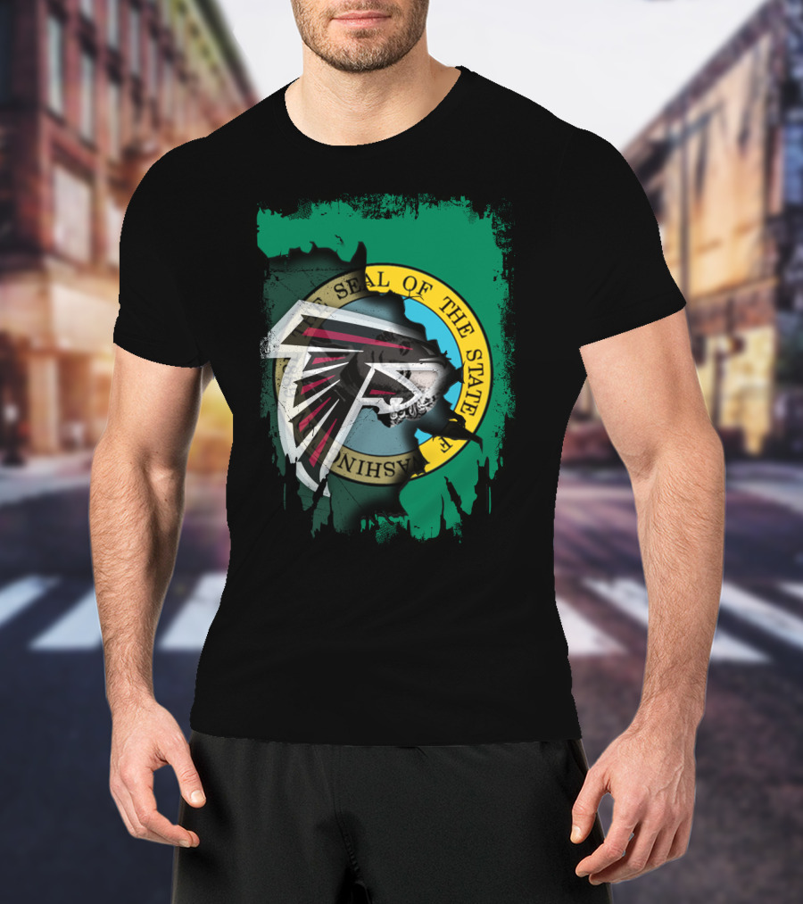 Washington State Seal With Atlanta Falcons T-Shirt