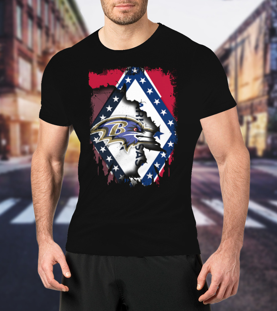 Arkansas State Pride With Baltimore Ravens T-Shirt
