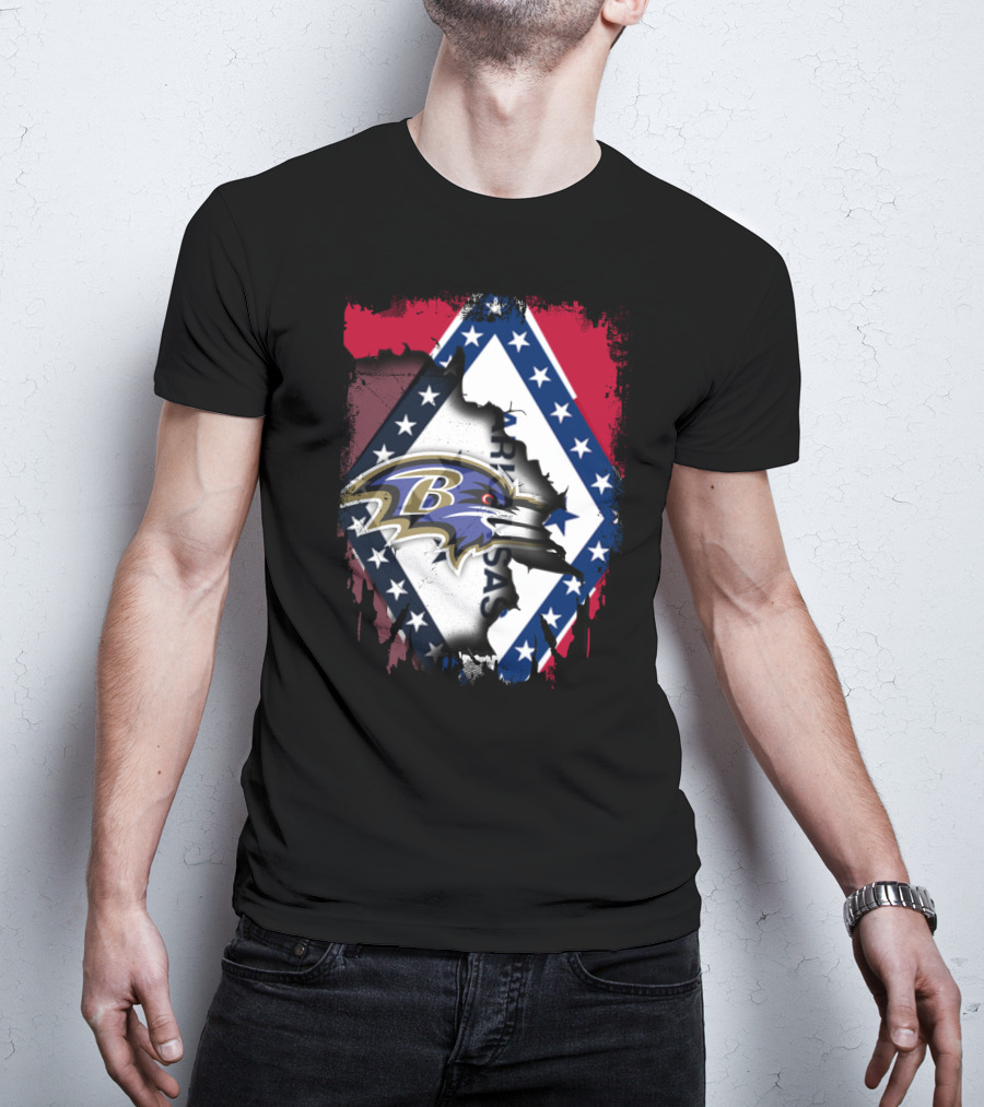 Arkansas State Pride With Baltimore Ravens T-Shirt