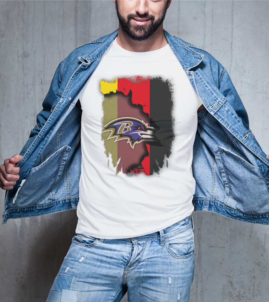 Germany Flag With Baltimore Ravens T-Shirt