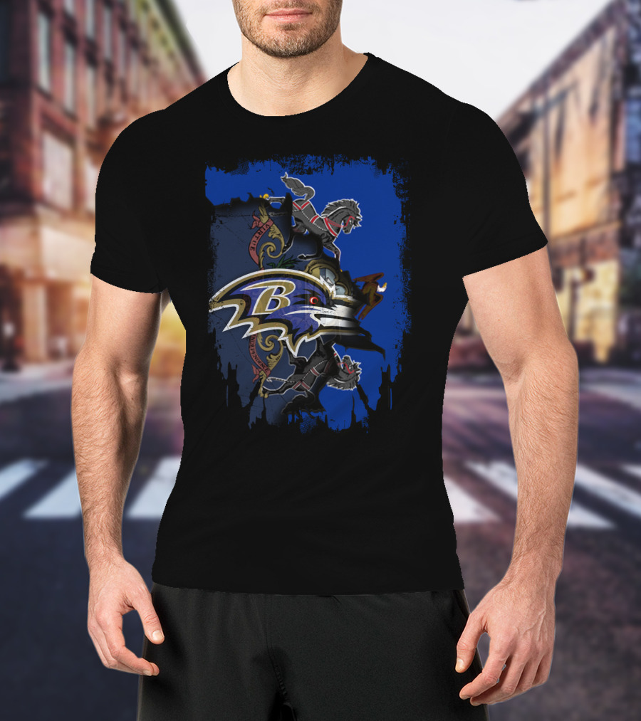 Baltimore Ravens Pennsylvania Pride With Heraldic Lions T-Shirt