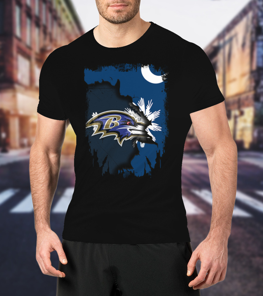 Together South Carolina Palmetto With Baltimore Ravens T-Shirt