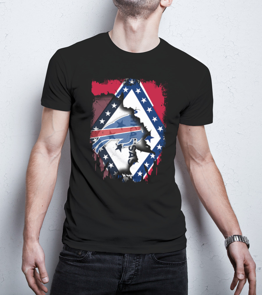 Arkansas Flag With Buffalo Bills Integration T-Shirt