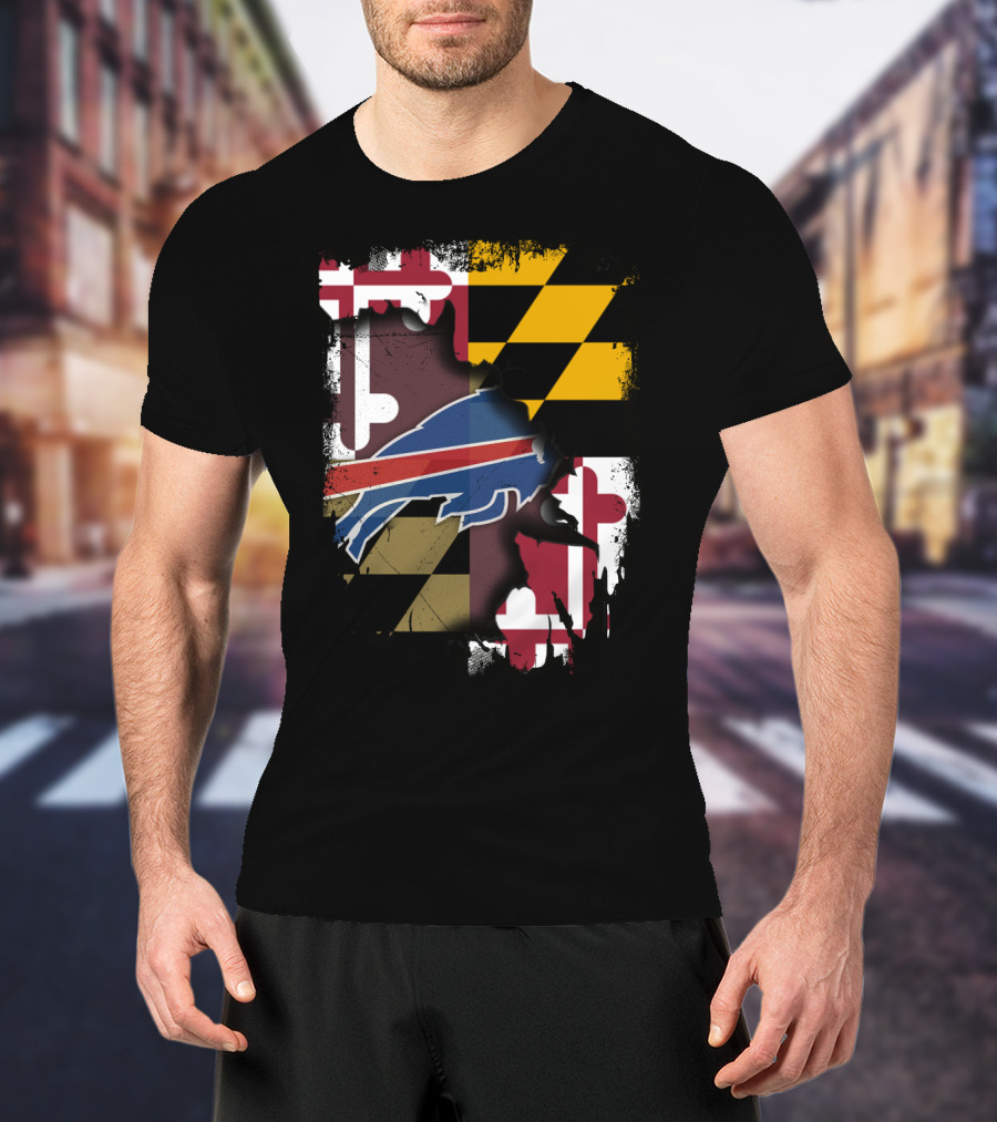 Together Maryland With Bills And Maryland Flag T-Shirt