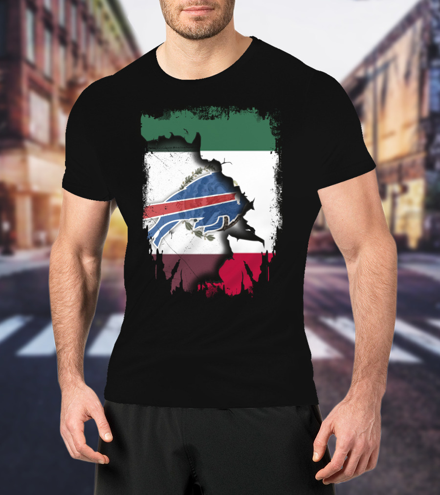Together Mexico Buffalo Bills Flag Fusion T-Shirt